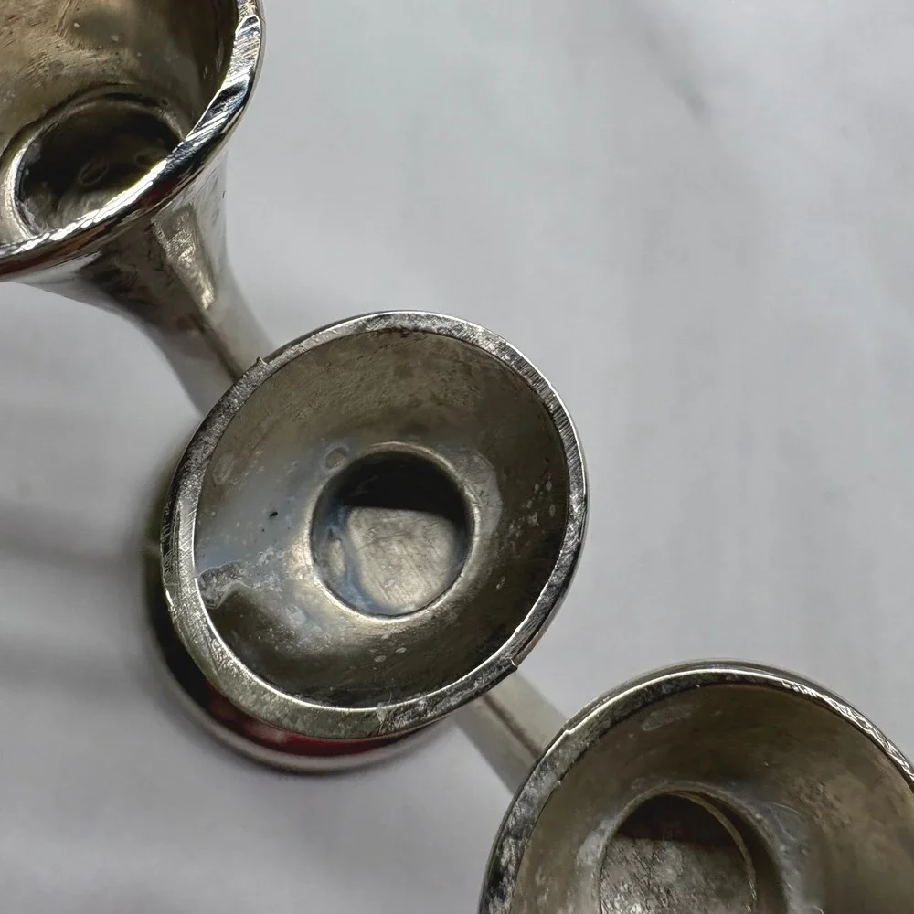 Kohl's Menorah Hanukkah OS Silver Good Modern Polished 9 Branch Taper Holder